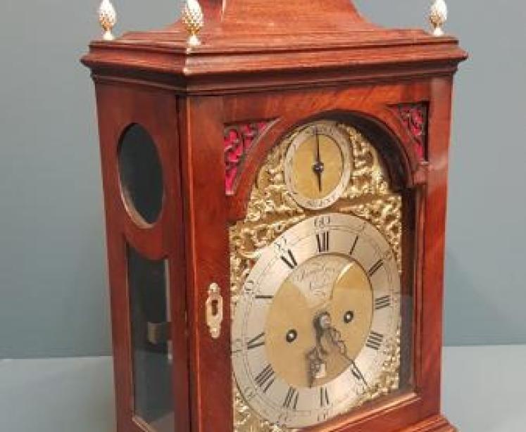 George III Mahogany Bracket Clock - Image 2