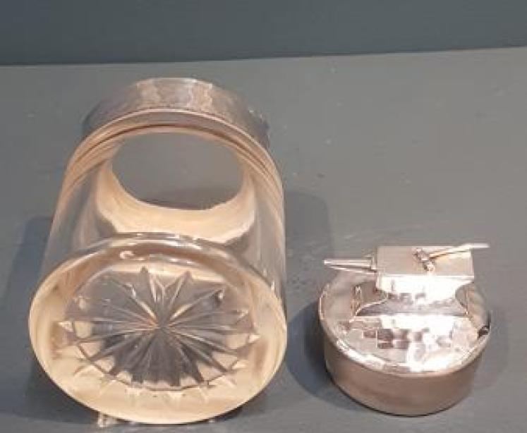 Planished Silver Anvil Handle Table Jar - Image 3