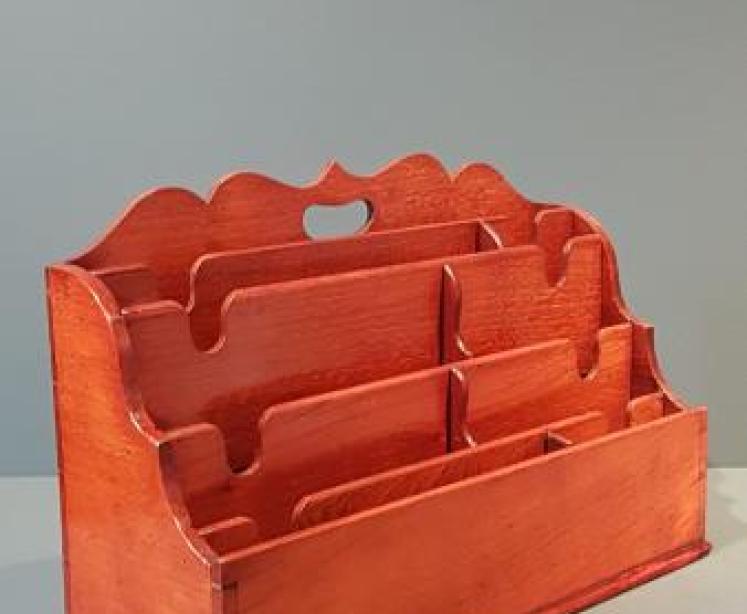 Large Victorian Walnut Waterfall Letter Rack - Image 2