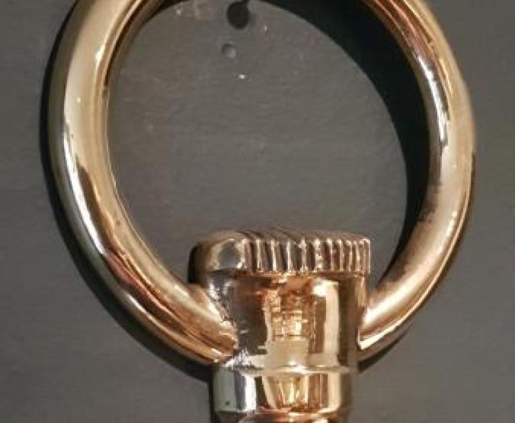 1930's Brass Framed Pocket Watch Style Mirror - Image 3