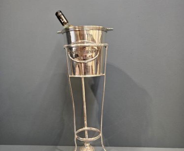1920's Silver Plated Wine Cooler and Stand - Image 7