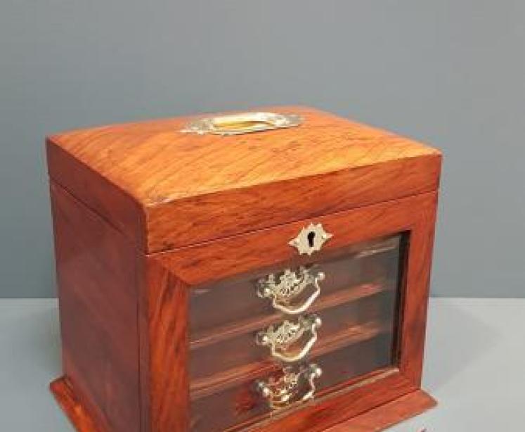 Victorian Walnut Jewellery Box - Image 6