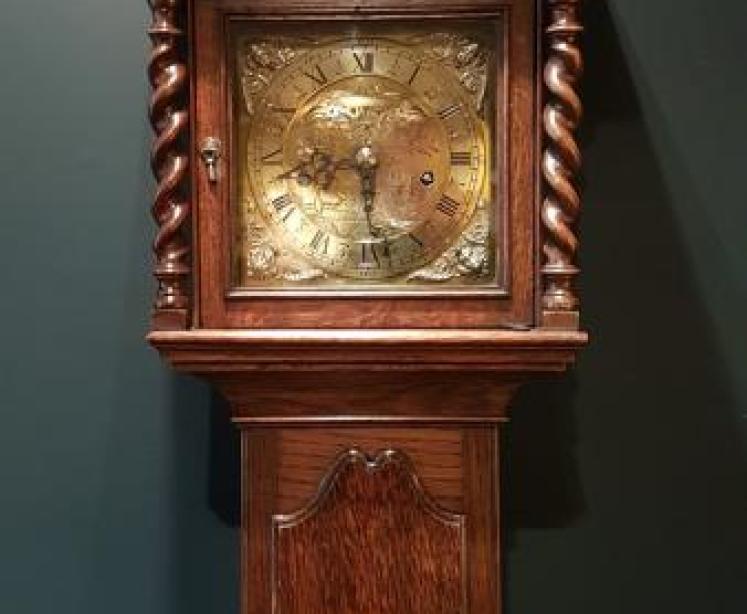 Victorian Oak Weight Driven Grandmother Clock - Image 1