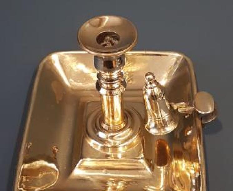 Matching Pair of Late George III Brass Chamber Sticks  - Image 2