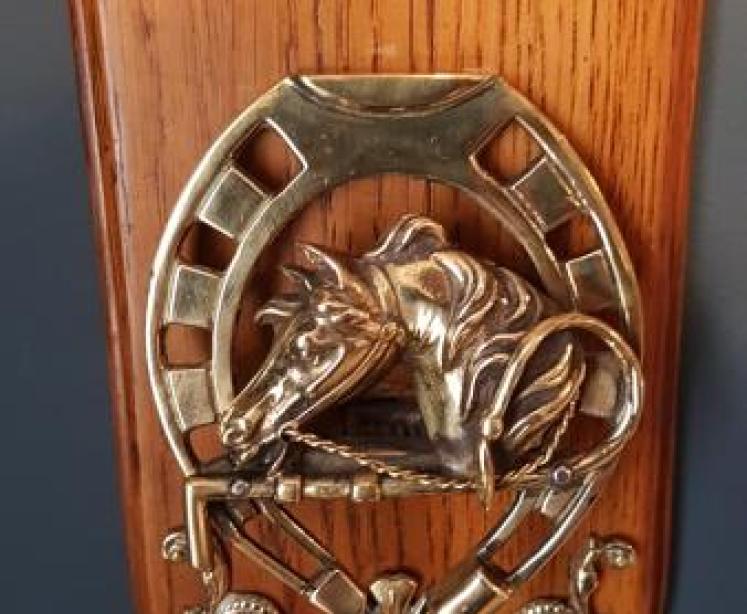 Edwardian Oak Thermometer and Paper Clip - Image 3