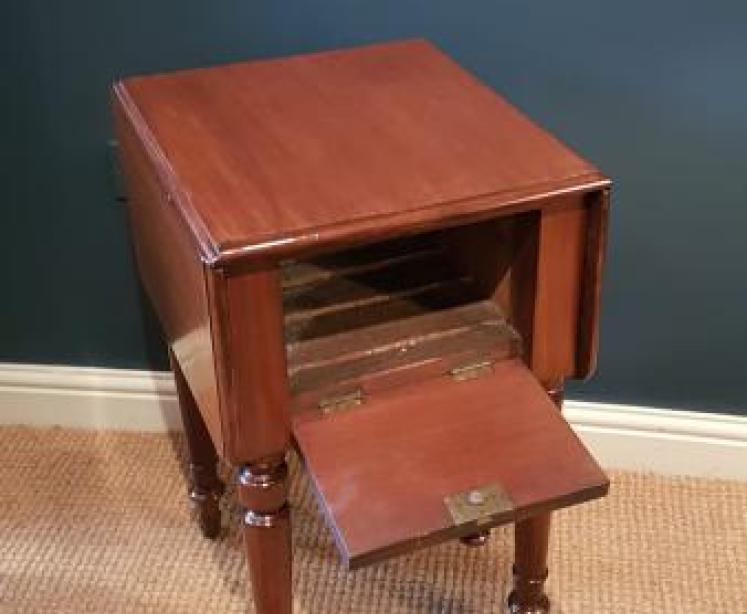 Matching Pair of Early Victorian Pembroke Bedside Cabinets - Image 6