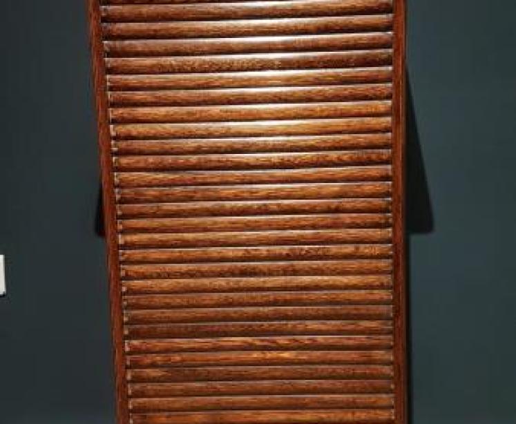Edwardian Oak Tambour Front File Cabinet - Image 2
