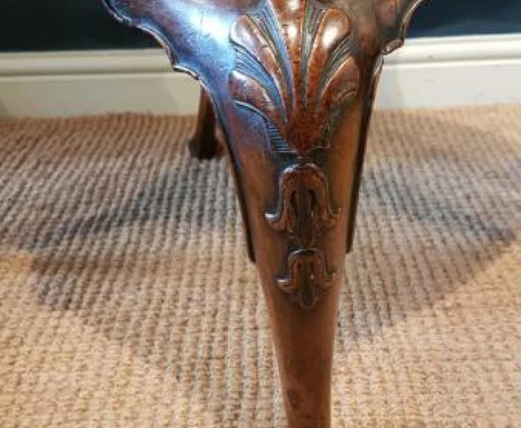 Edwardian Walnut Open Arm Chair - Image 4