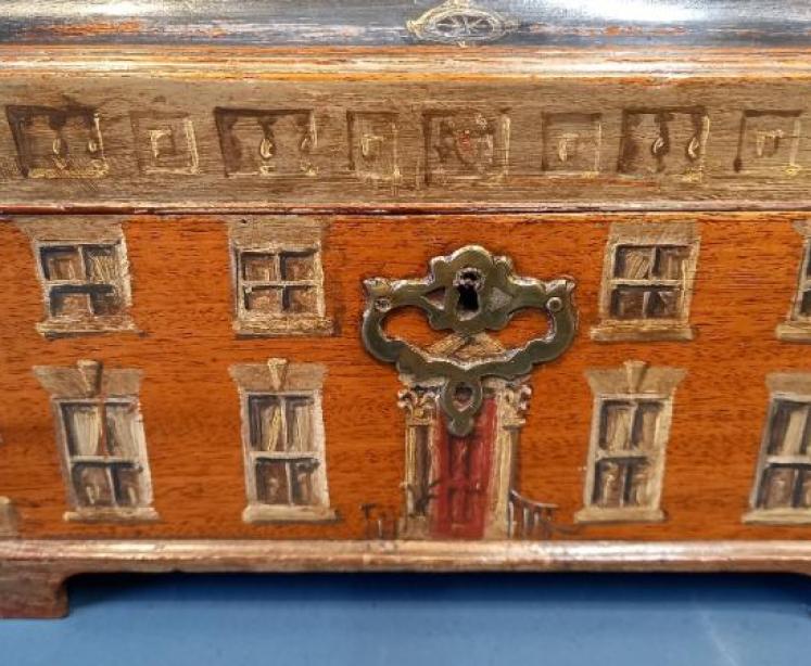 George III Mahogany Painted Collectors Box - Image 3