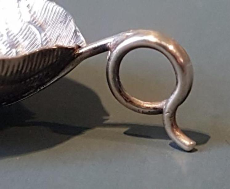 Unusual George III Silver Leaf Caddy Spoon  - Image 6