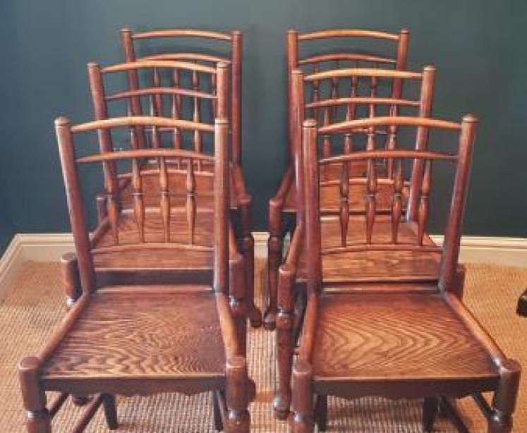 Set of 6 George III Ash and Elm Country Chairs - Image 2
