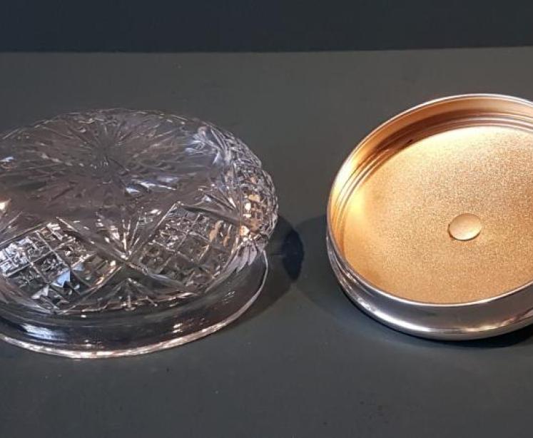 Silver and Engine Turned Enamel Table Jar - Image 3