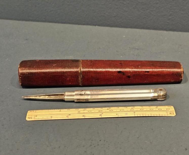 Early Victorian Silver Draughtsman Dividers  - Image 1