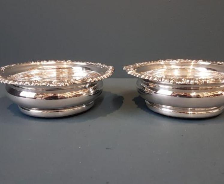 Matching Pair of Solid Silver Coasters  - Image 1