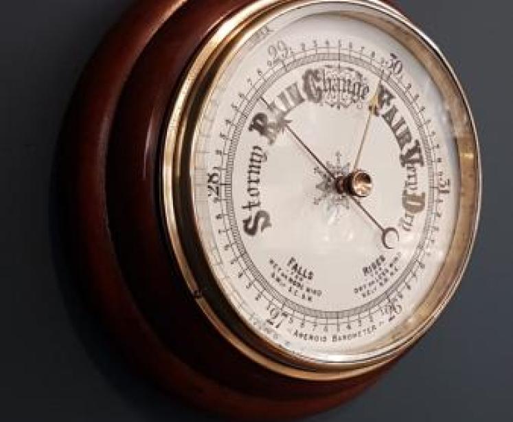 Victorian Turned Mahogany Barometer  - Image 2