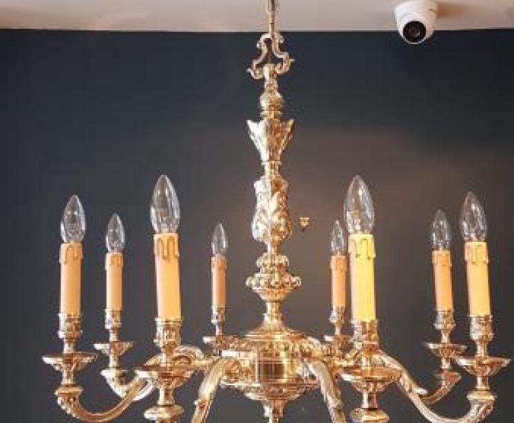 Impressive Edwardian Cast Brass Chandelier - Image 1