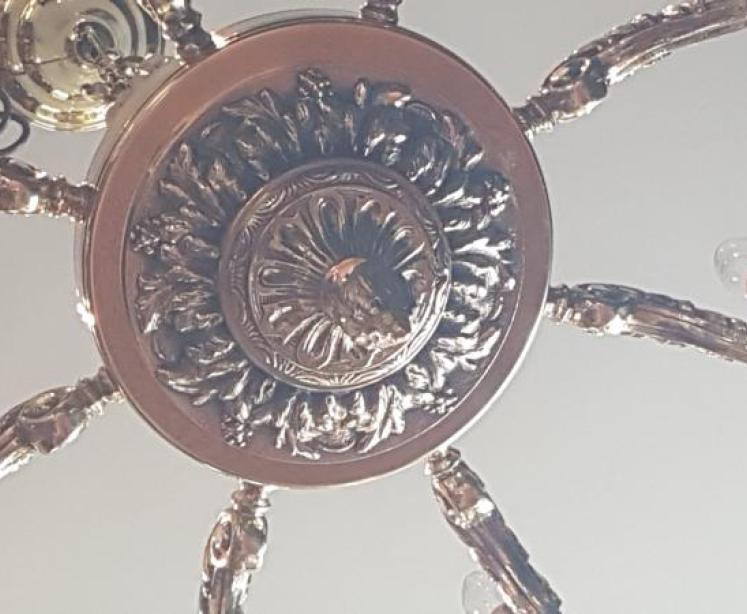 Impressive Edwardian Cast Brass Chandelier - Image 6