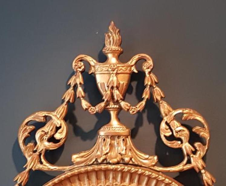 Victorian Oval Timber Gilt Mirror  - Image 2