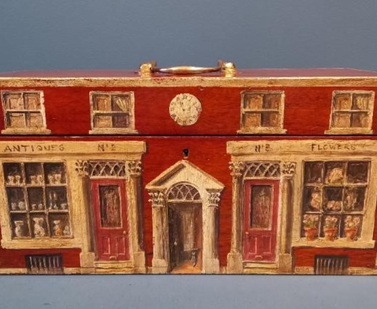 Early Victorian Mahogany Painted Campaign Box - Image 2