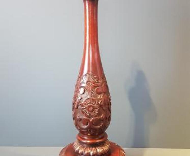 Large Edwardian Mahogany Table Lamp  - Image 1