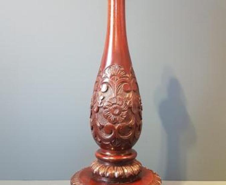 Large Edwardian Mahogany Table Lamp  - Image 4