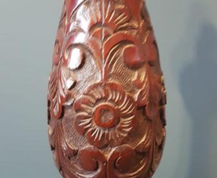 Large Edwardian Mahogany Table Lamp  - Image 6