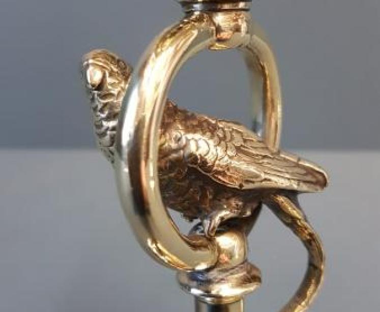 Pair of Brass Candlesticks With Budgerigar  - Image 4