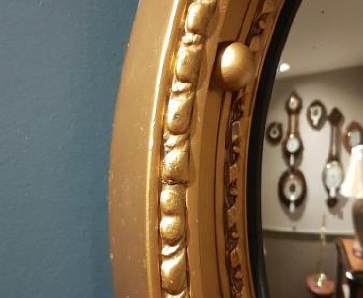 1920's Timber Gilt Convex Mirror  - Image 2