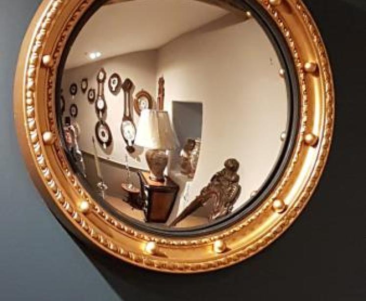 1920's Timber Gilt Convex Mirror  - Image 3