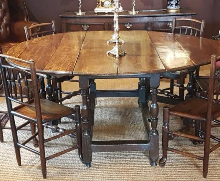 8 Seater George II Oak Oval Table - Image 7