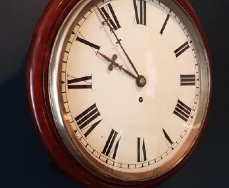 Victorian 12" Dial Fusee Wall Clock - Image 6