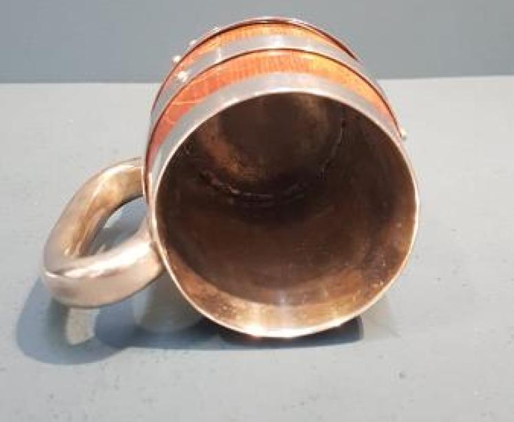 Victorian Oak and Silver Plated Tankard - Image 2