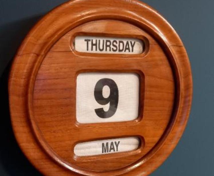 Large Victorian Walnut Perpetual Wall Calendar - Image 7