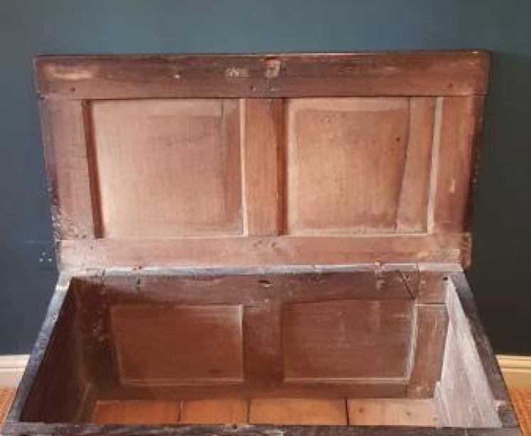 Period Oak Two Panel Coffer  - Image 2