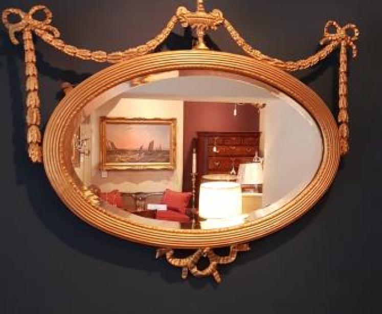 Pair of Victorian Oval Gilt Mirrors - Image 2