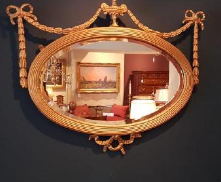 Pair of Victorian Oval Gilt Mirrors - Image 6