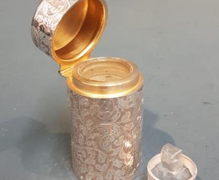 Victorian Engraved Silver Scent Bottle - Image 1