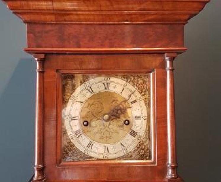Superb Victorian Inlaid Walnut Weight Driven Grandmother Clock - Image 1