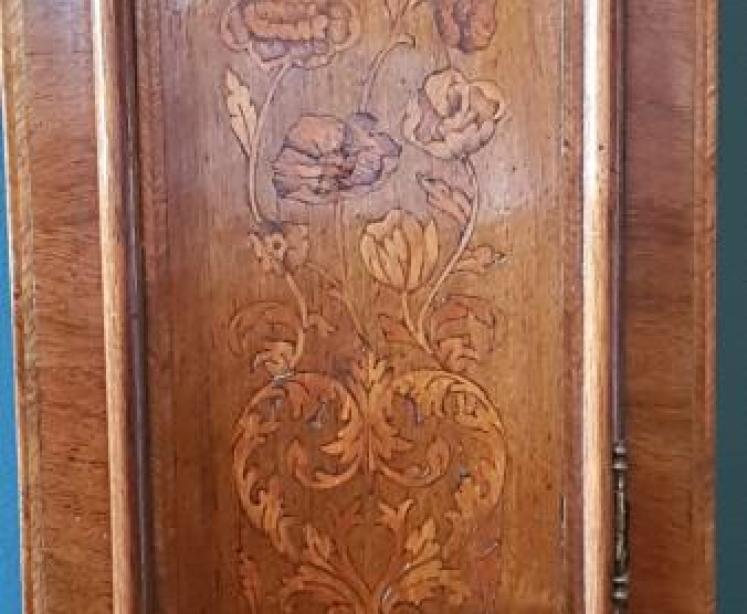 Superb Victorian Inlaid Walnut Weight Driven Grandmother Clock - Image 6