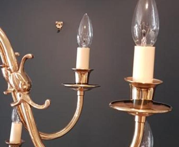 Large Edwardian 12 Arm 2 Tier Chandelier  - Image 4