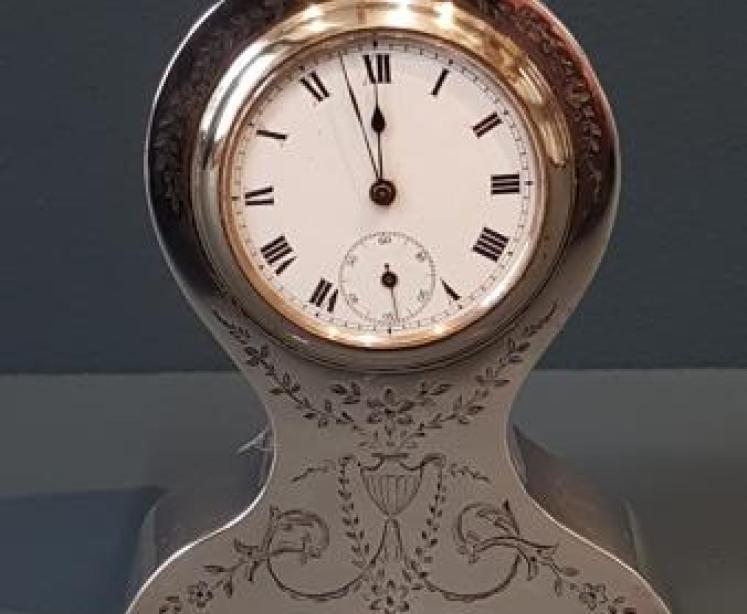 Small George V Silver Clock - Image 1