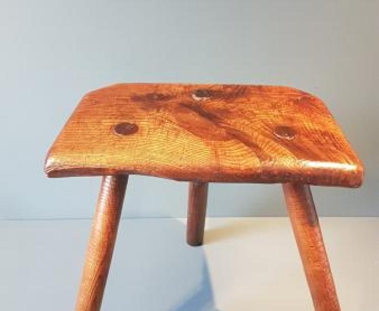 Georgian Primitive Ash Stool - Image 1