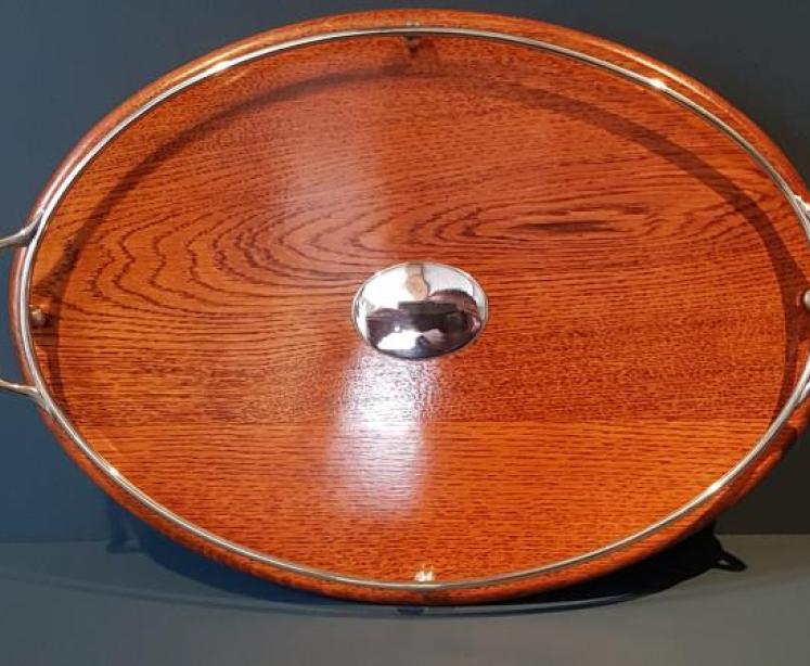 Edwardian Oak Tray - Image 5