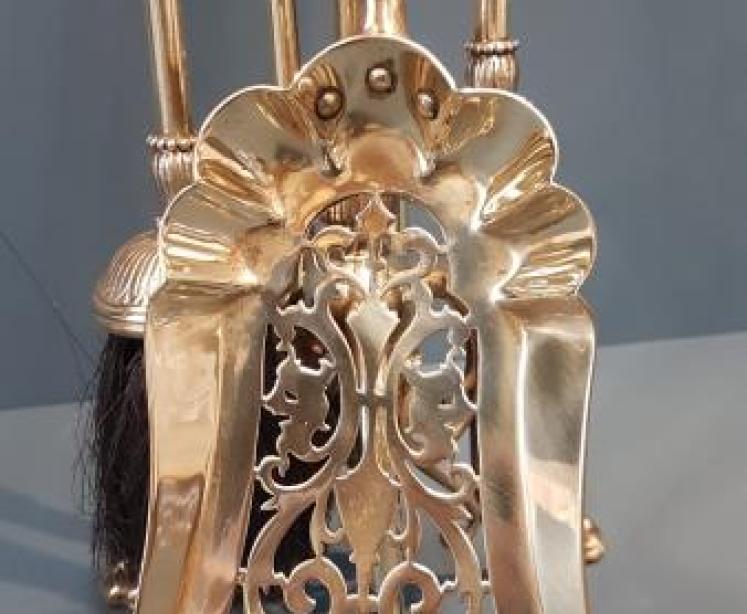 Superb Victorian Brass Fireside Companion Set - Image 2