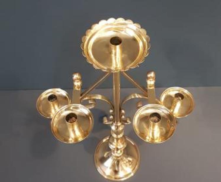 Pair of Victorian Adjustable Brass Candelabra - Image 5