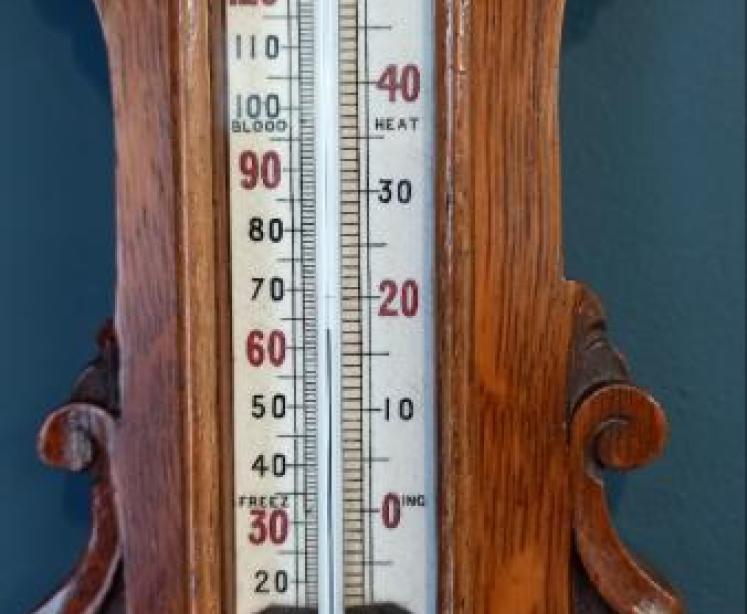 Small Victorian Oak Yorkshire Banjo Barometer - Image 6