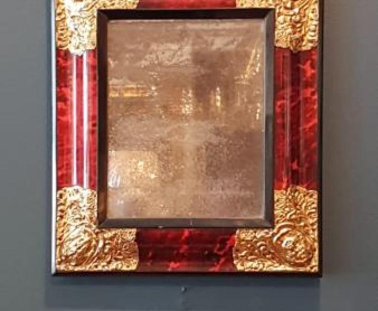 George III Tortoise Shell Cushion Mirror - Image 1