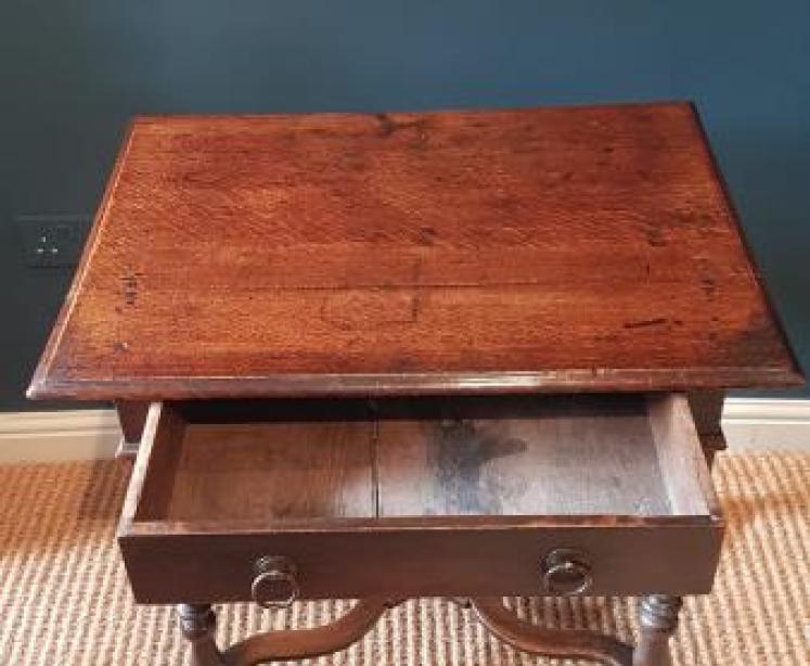 Superb George I Oak Side Table - Image 5