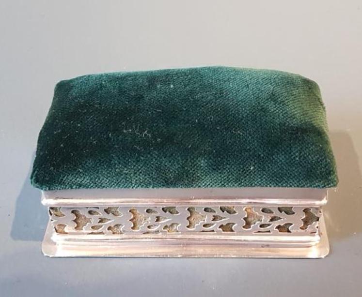 Silver Pin Cushion and Needle Box - Image 2