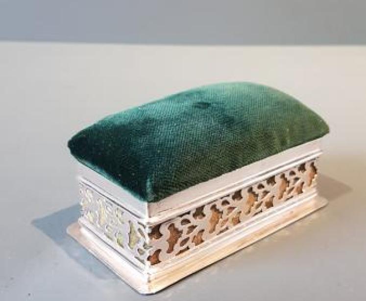 Silver Pin Cushion and Needle Box - Image 5